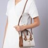 Michael Kors hamilton xs mini crossbody satchel mk key lock bag vanilla black
